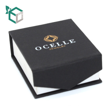 Magnetic closure black logo stamping jewelry box